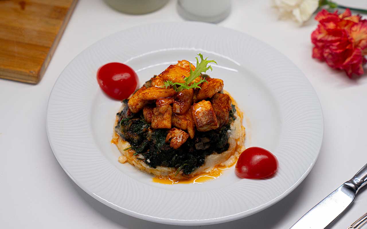 FIVE-CHEESE HERB SEA BASS 